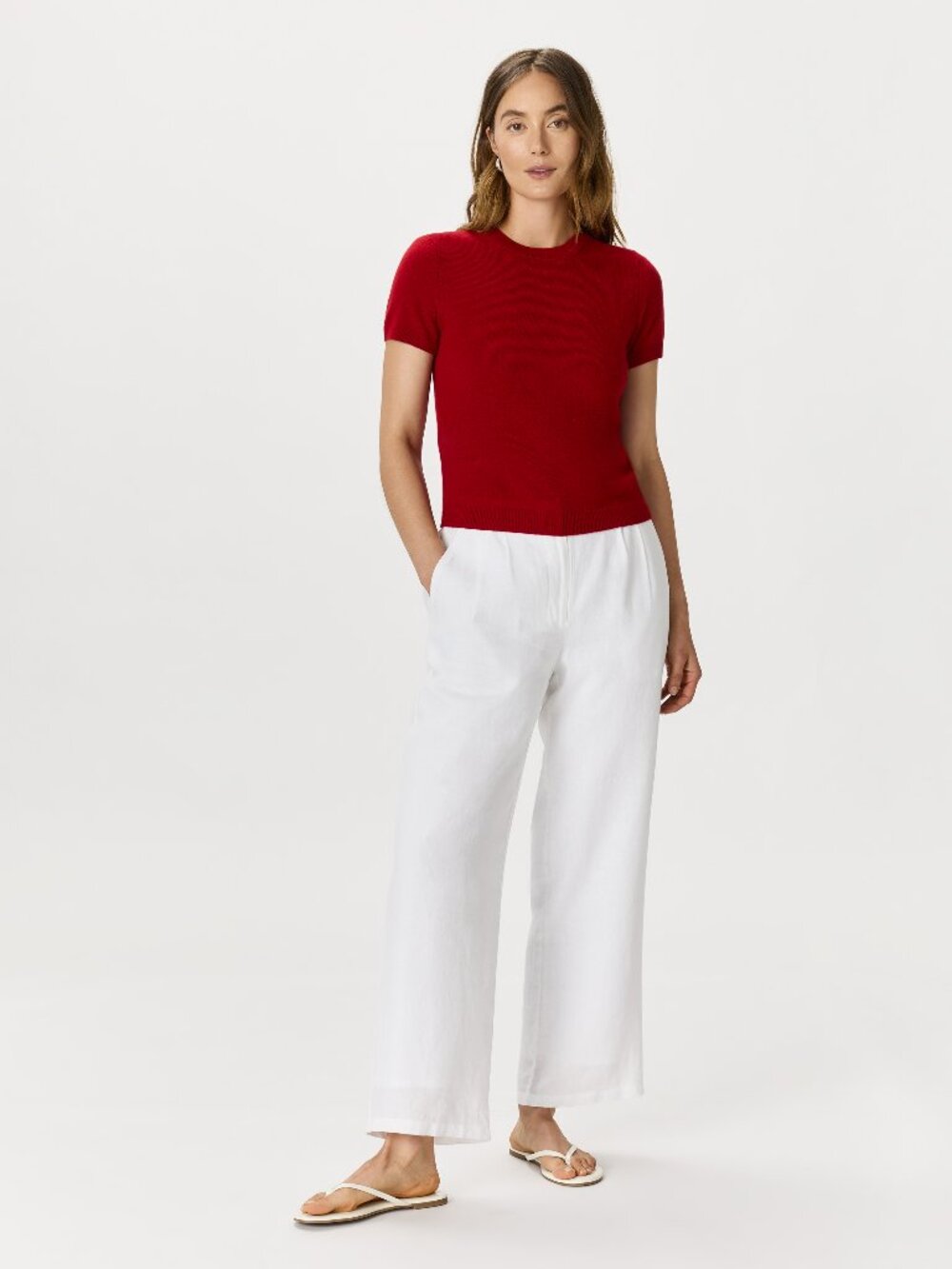 Mongolian Cashmere Tee in Varsity Red - Picture 4 of 8